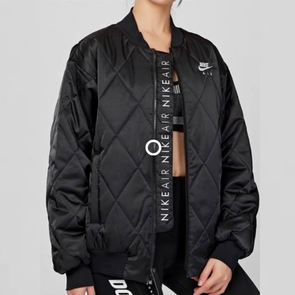 Nike Air Syn Fill Satin Jacket Black/Black/White New with Rare & Sold Out - Picture 2 of 11